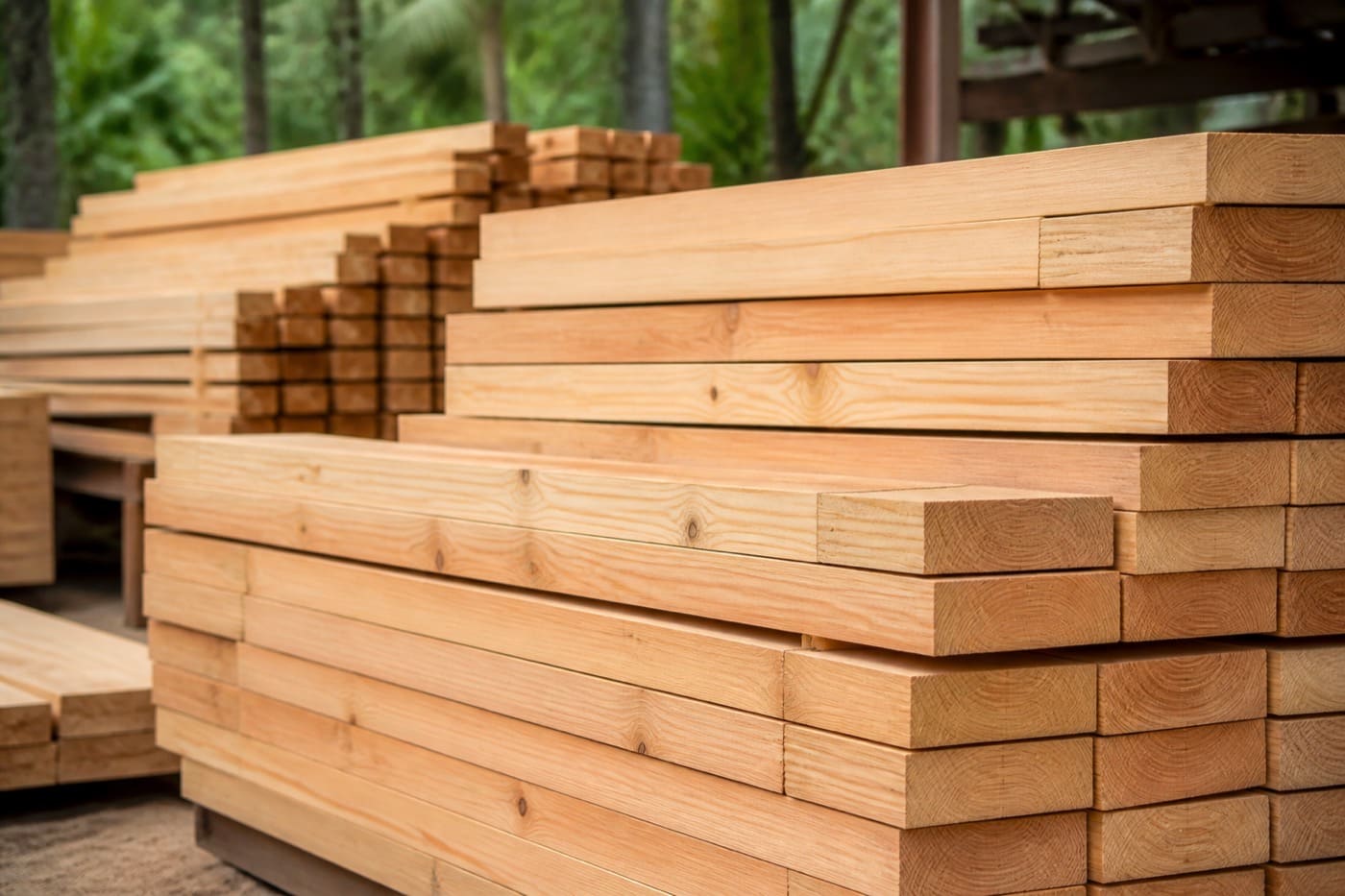 Tablas de madera de pino listas para comercialización